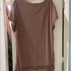 Adrienne Shimmering Brown V-Neck Blouse